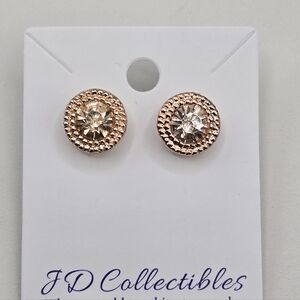 Swarovski Elements Rose Gold Crystal Earrings Made w Swarovski Crystals
